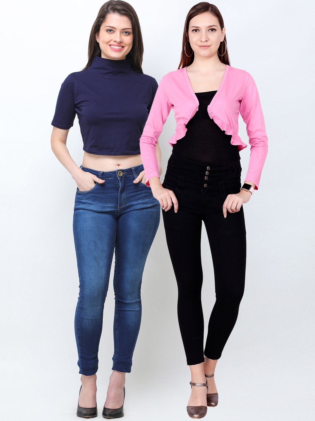 

SCORPIOUS Women Pack of Shrug and Top, Blue
