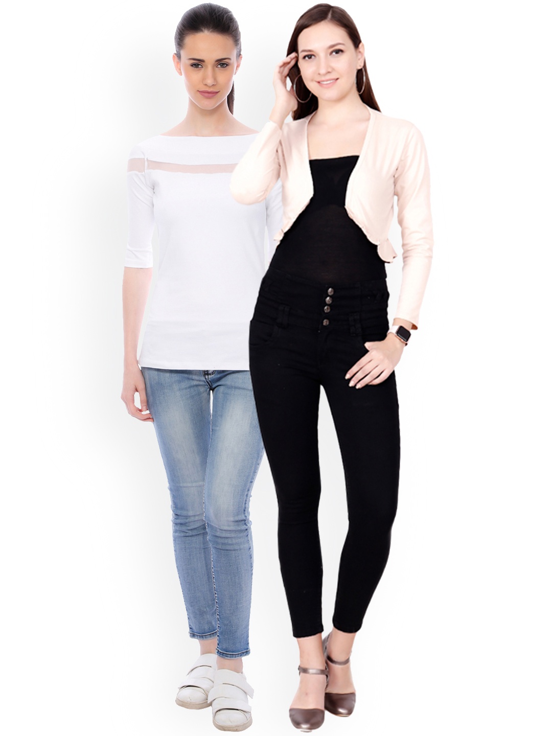 

SCORPIOUS Women Pack of Shrug and Top, White