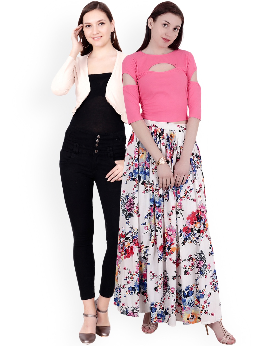 

SCORPIOUS Women Pack of Shrug and Top, Pink