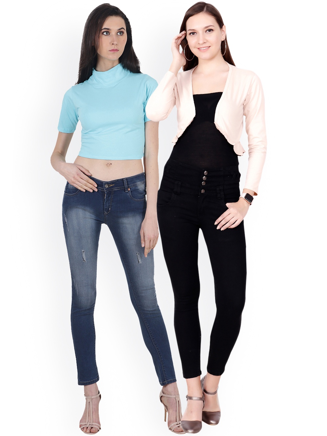 

SCORPIOUS Women Pack of Shrug and Top, Blue