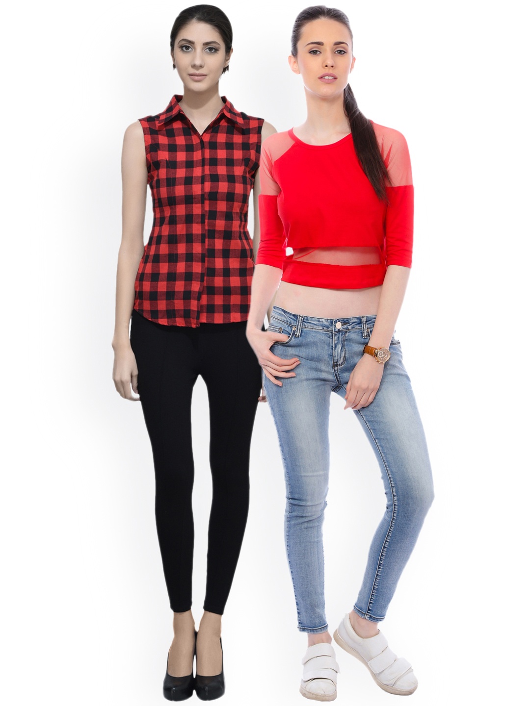 

Scorpious Women Pack of Shirt and Top, Red