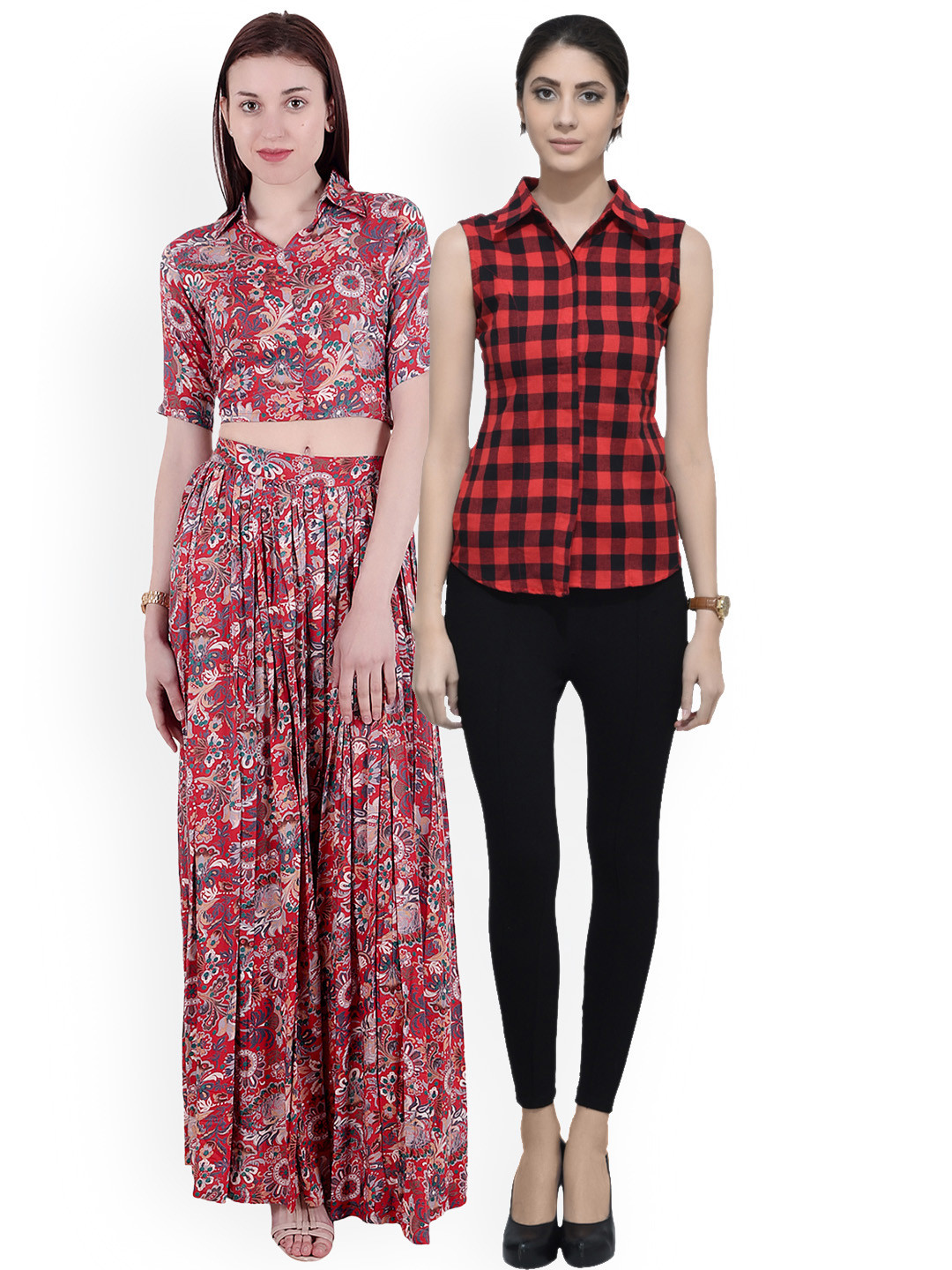 

SCORPIOUS Women Pack of Shirt and Top, Red