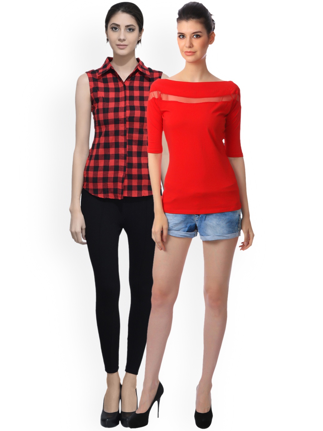 

SCORPIOUS Women Pack of Shirt and Top, Red