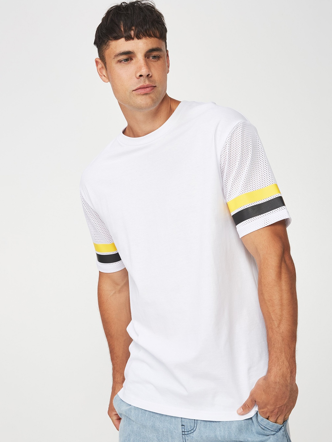 

COTTON ON Men White Solid Round Neck T-shirt