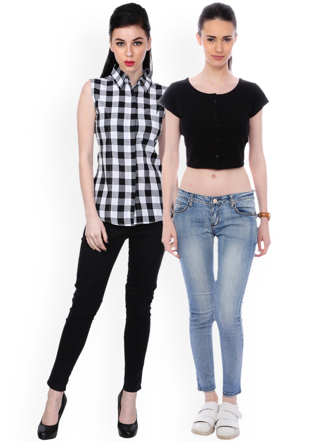 

SCORPIOUS Women Pack of Shirt and Pure Cotton Top, Black