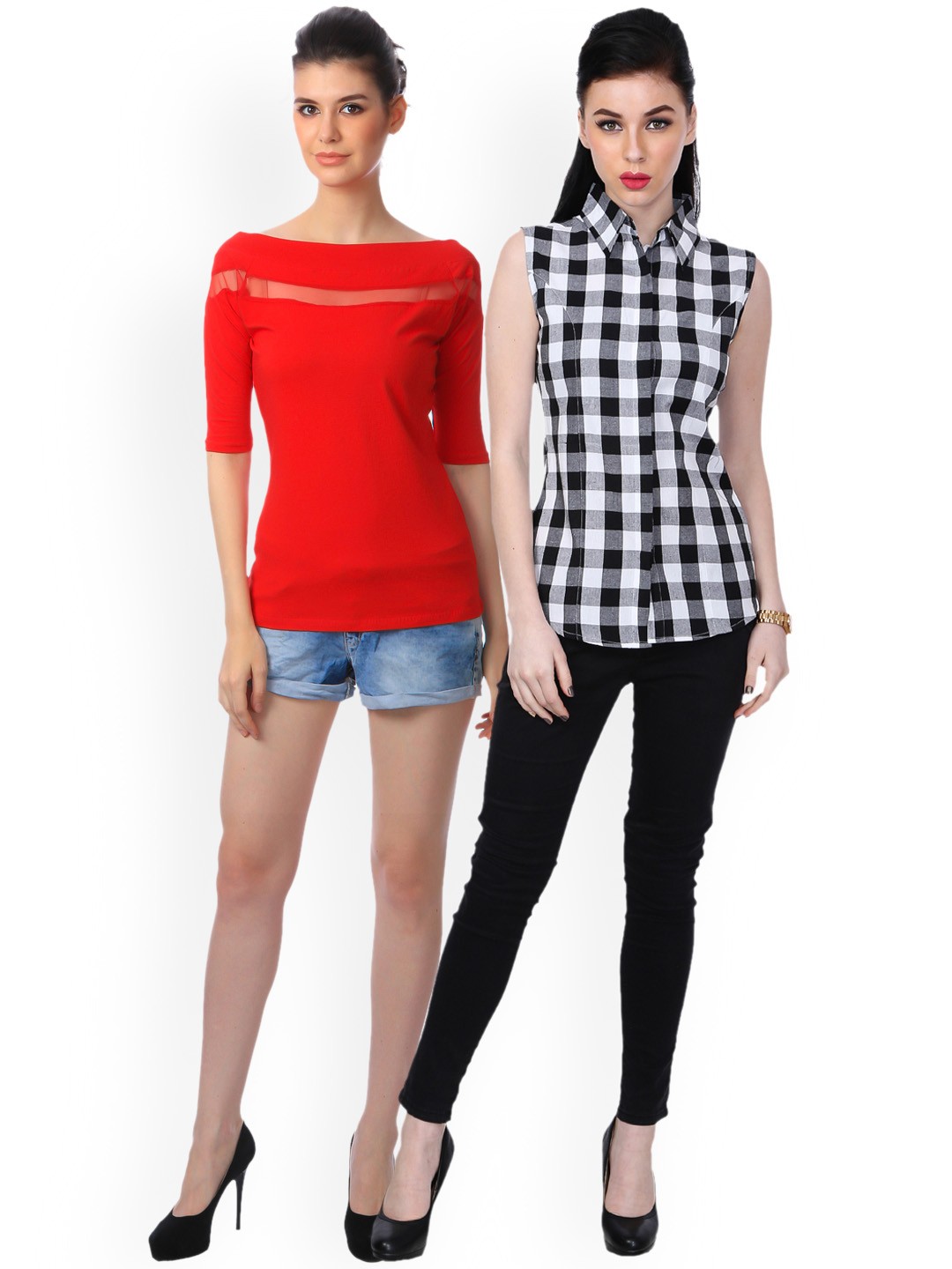 

SCORPIOUS Women Pack of Shirt and Top, Red