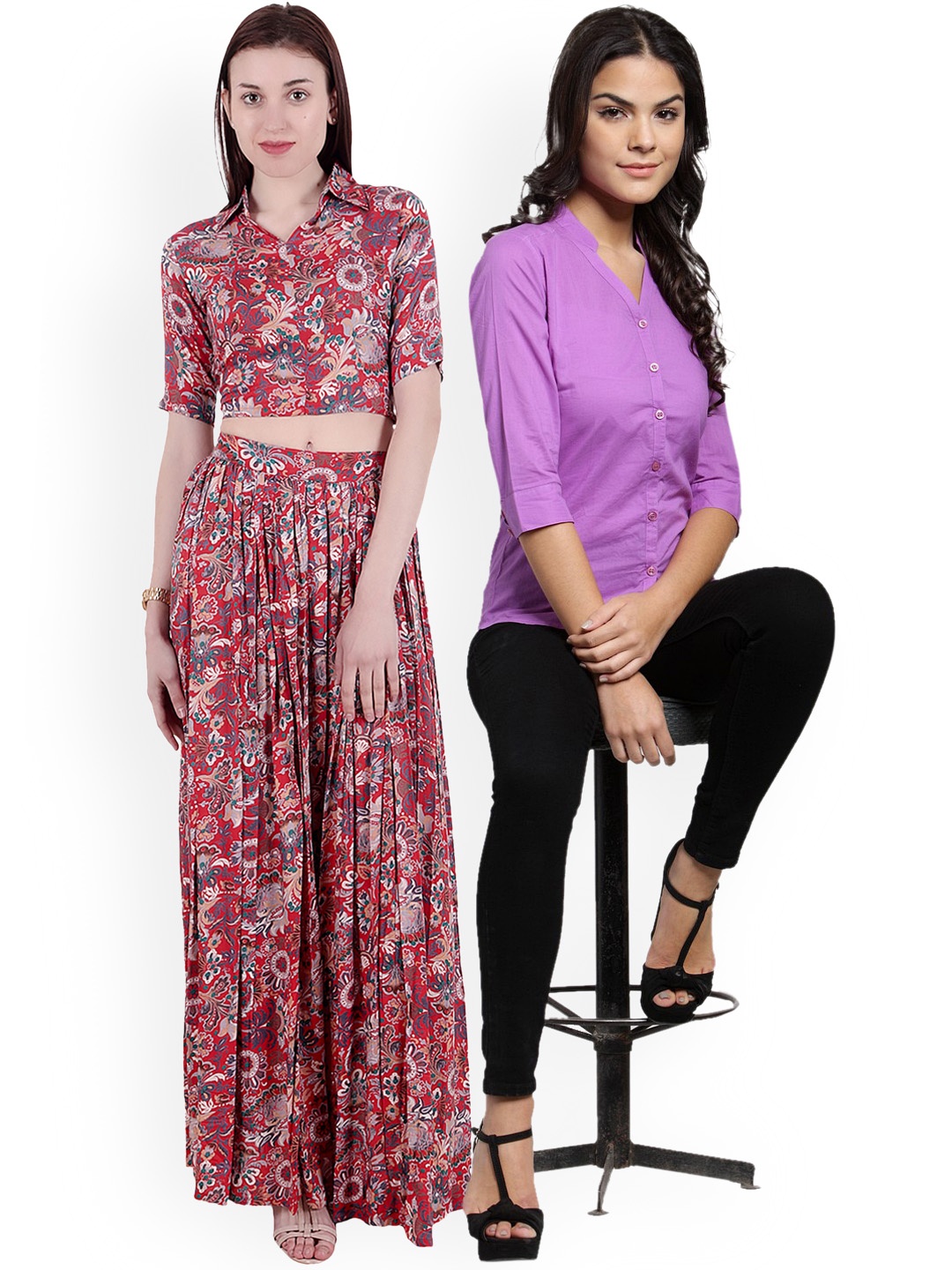 

SCORPIOUS Women Pack of Shirt and Top, Red