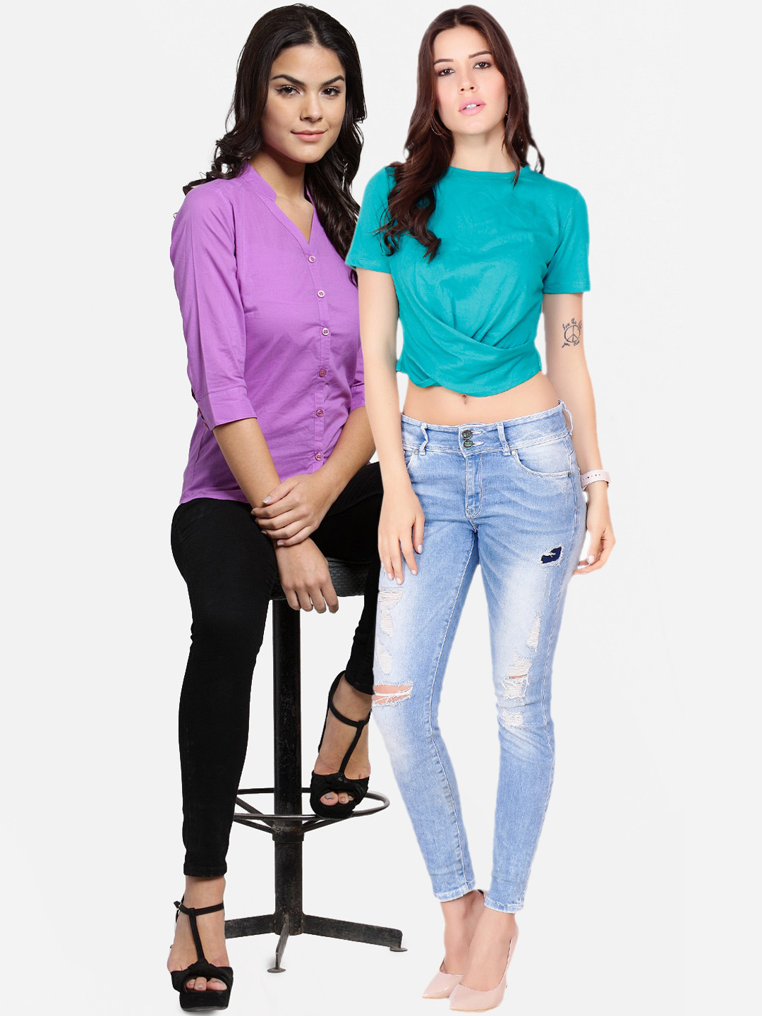 

SCORPIOUS Women Pack of Shirt and Top, Blue