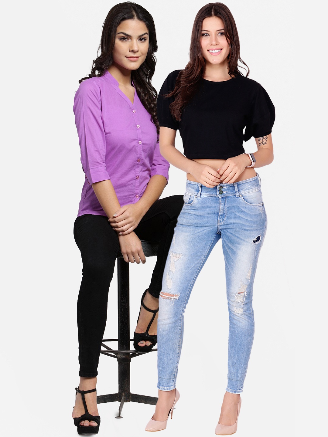 

SCORPIOUS Women Pack of Shirt and Top, Black