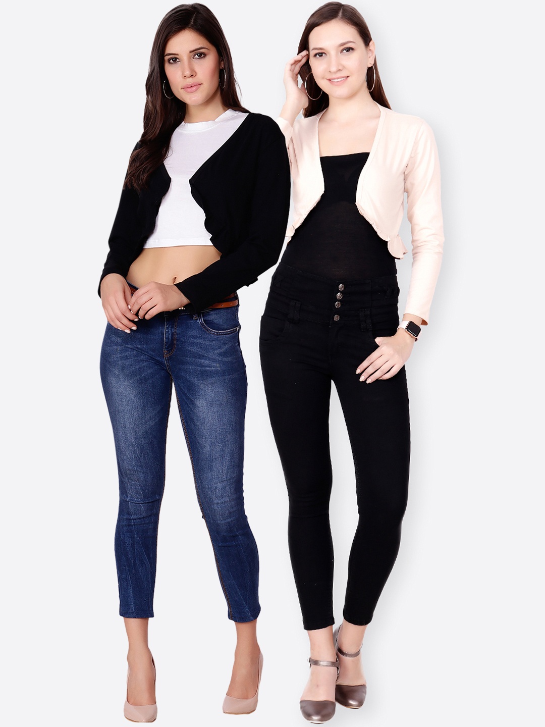 

SCORPIOUS Women Pack of two Shrugs, Cream