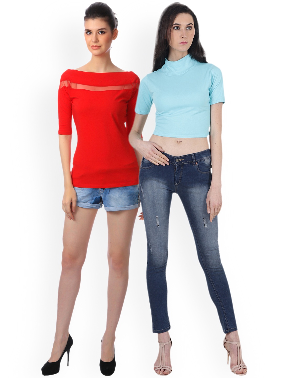 SCORPIOUS Women Pack of two Tops, Blue