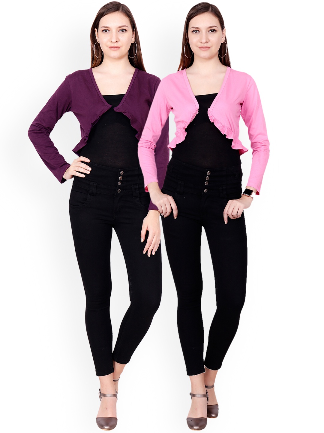 

SCORPIOUS Women Pack of two Shrugs, Purple