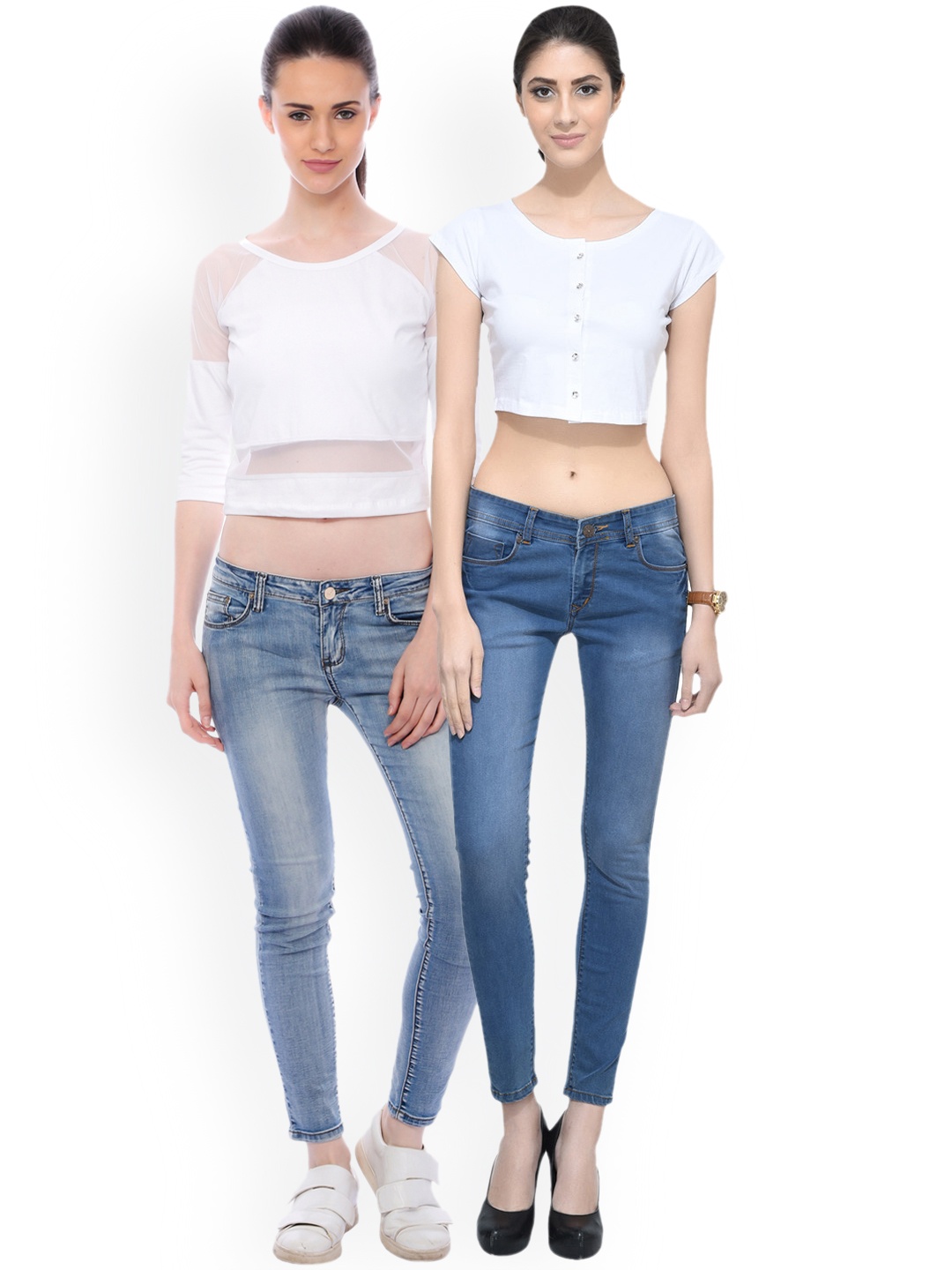 SCORPIOUS Women Pack of two Pure Cotton Tops, White