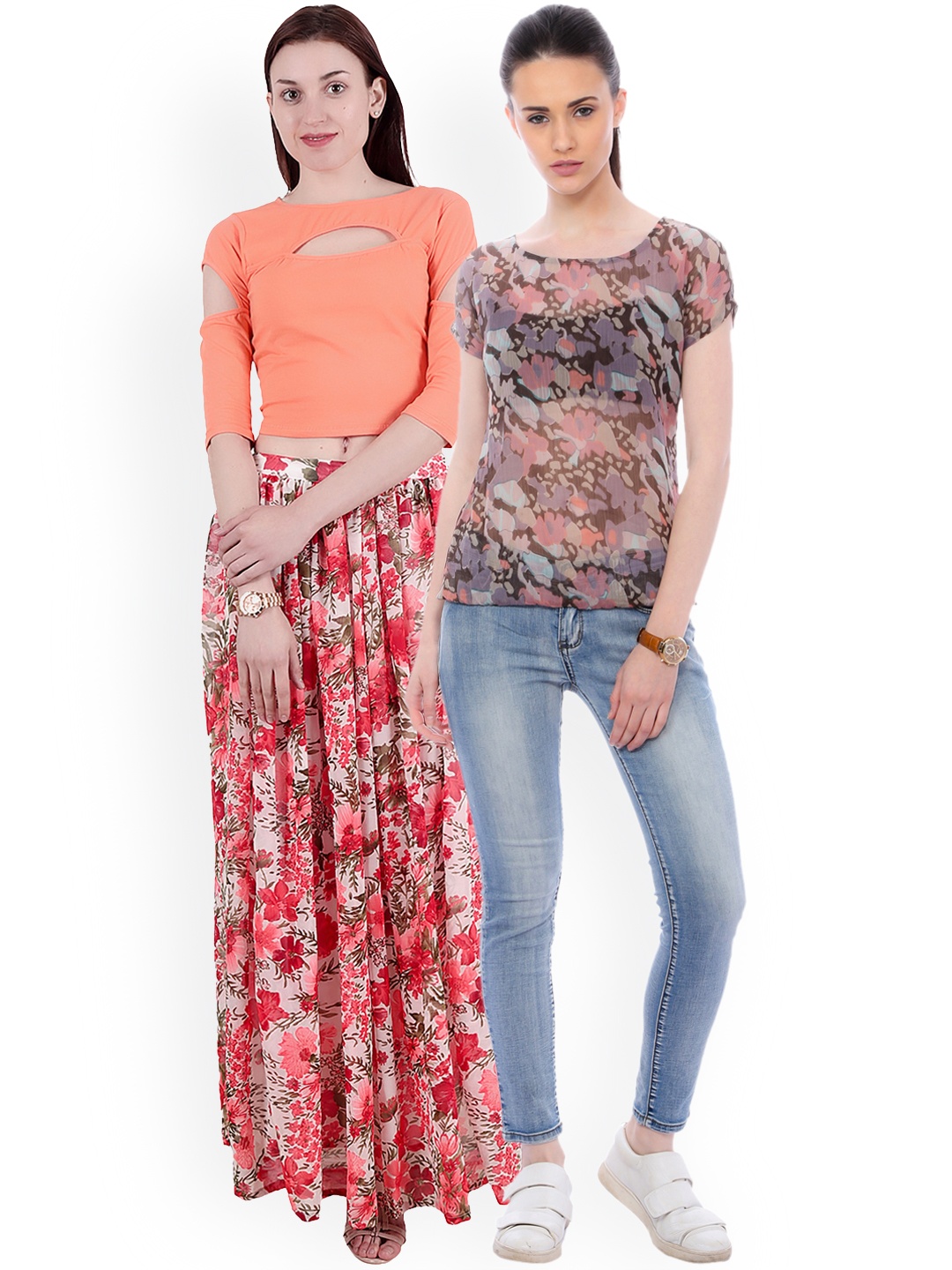 SCORPIUS Women Pack of 2 Tops, Multi