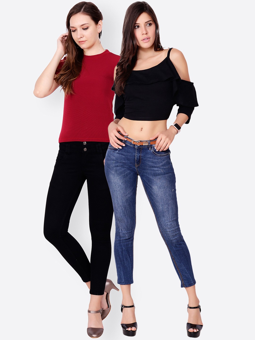 

SCORPIUS Women Pack of 2 Tops, Black