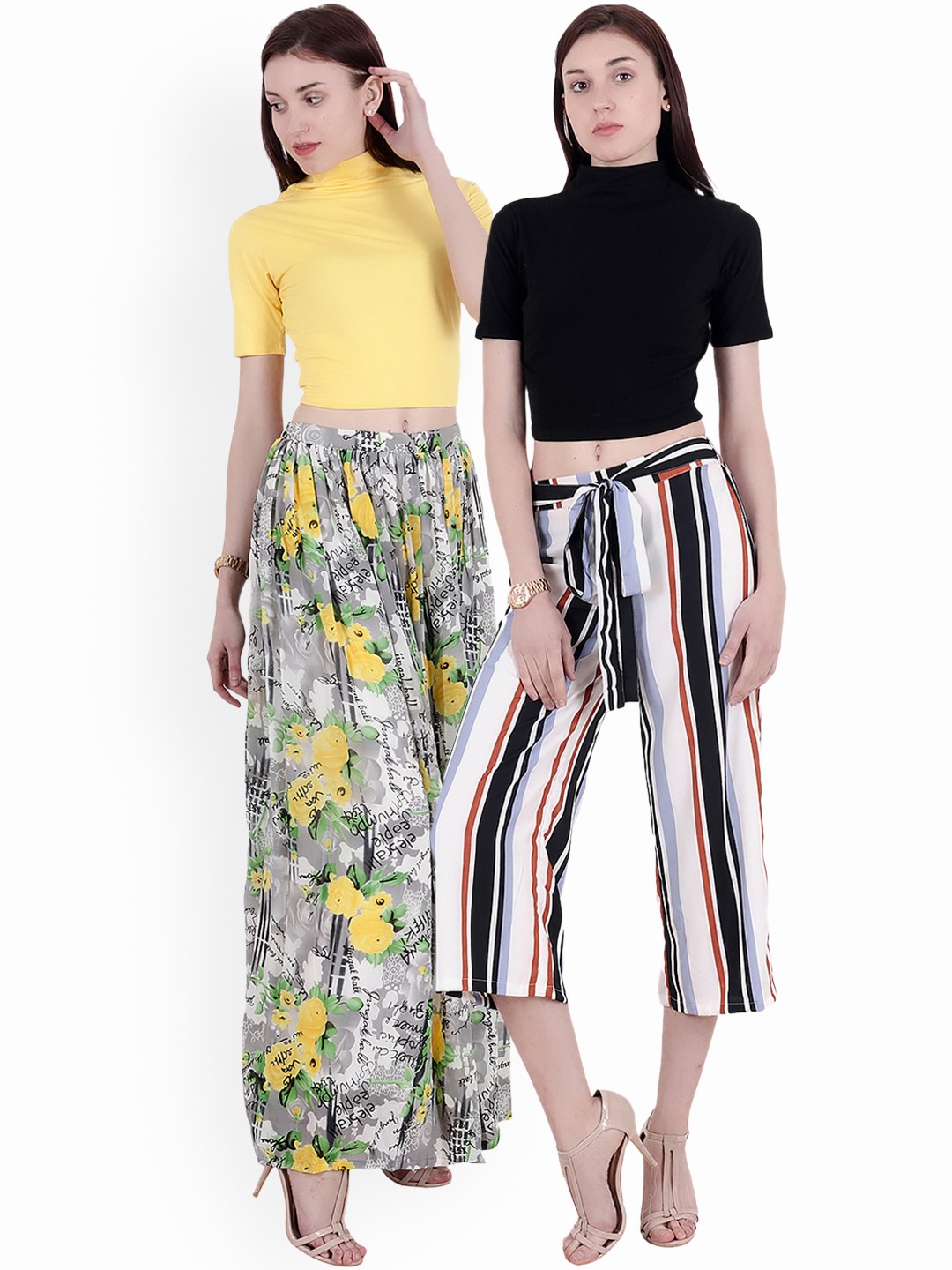 

SCORPIUS Women Pack of 2 Crop Tops, Black