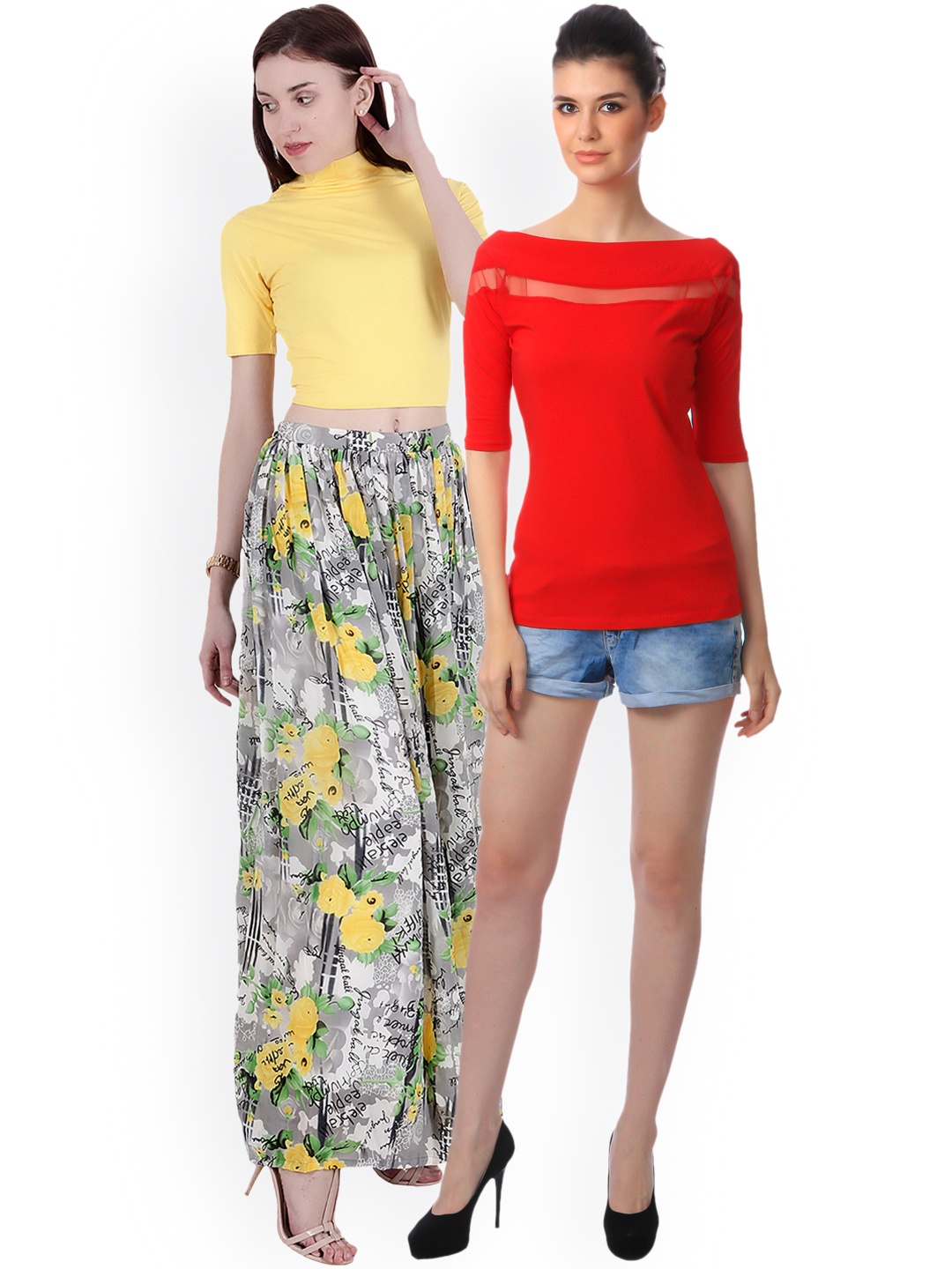 

SCORPIUS Women Pack of 2 Tops, Yellow