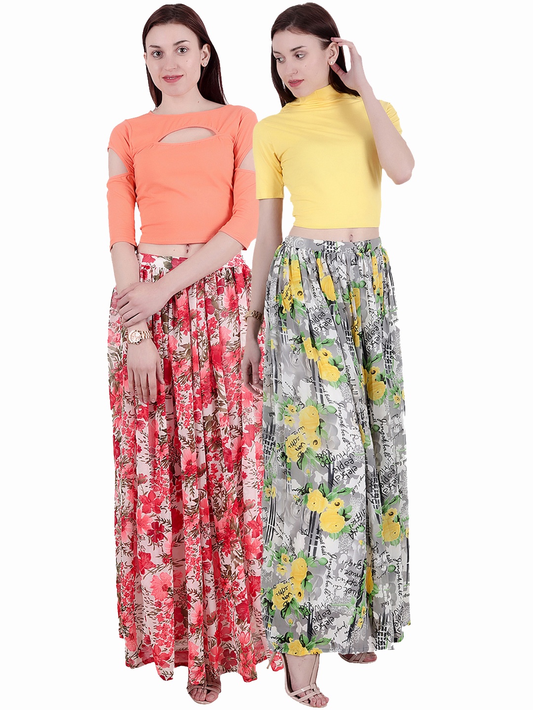 

SCORPIUS Women Pack of 2 Crop Tops, Yellow