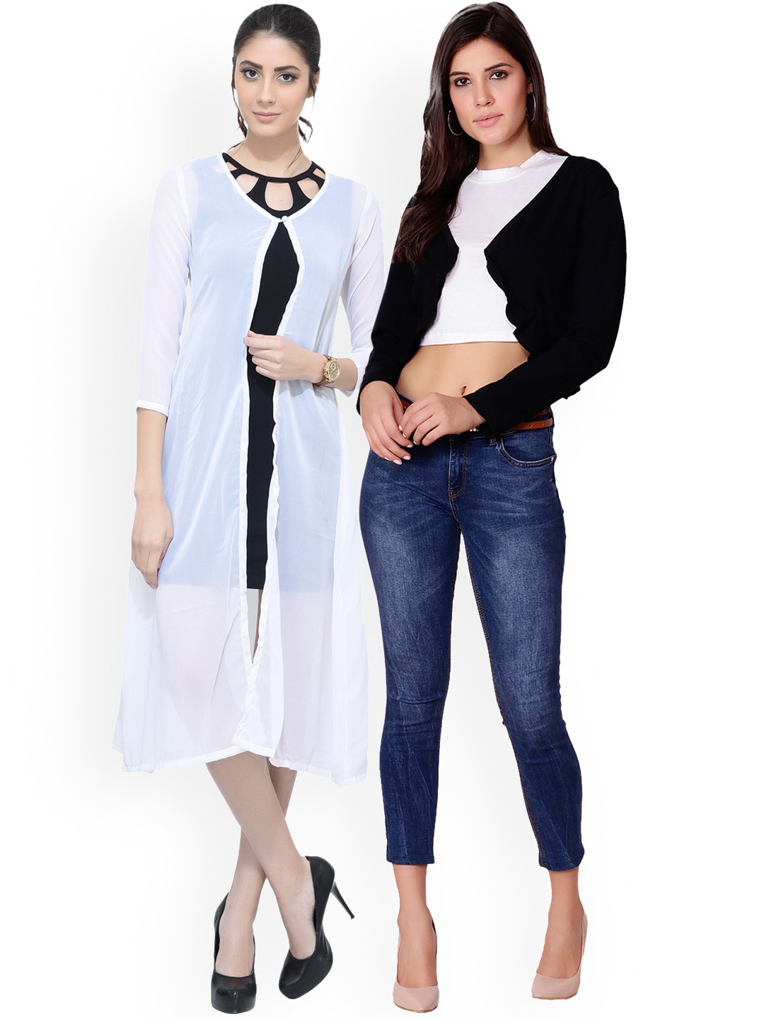 

SCORPIUS Women Pack of 2 Open Front Shrugs, White
