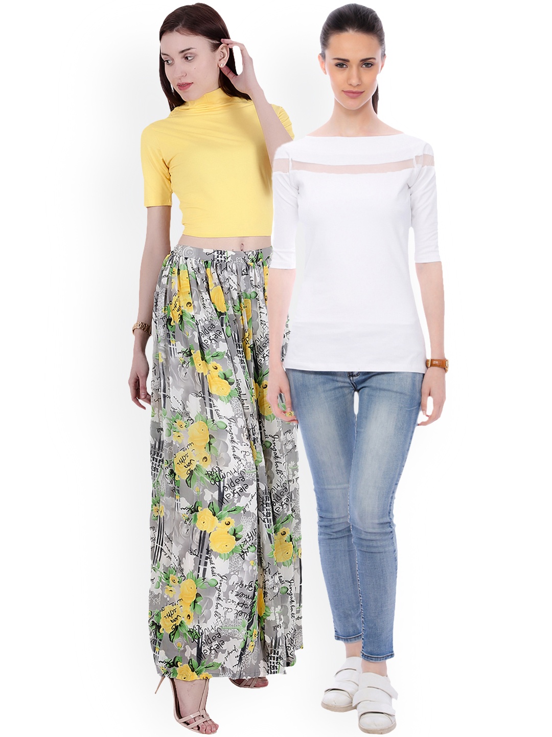 

SCORPIUS Women Pack of 2 Pure Cotton Tops, White