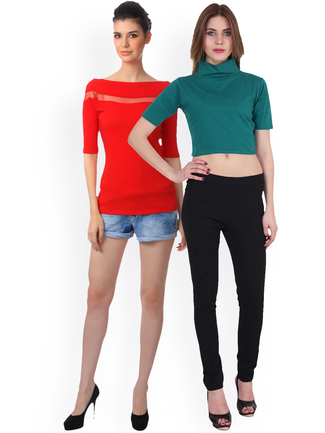 SCORPIUS Women Pack of 2 Tops, Red