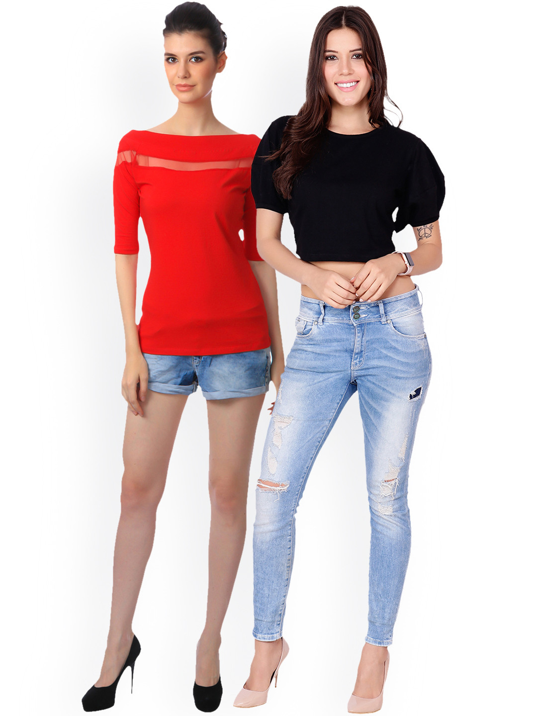 

SCORPIUS Women Pack of 2 Tops, Black