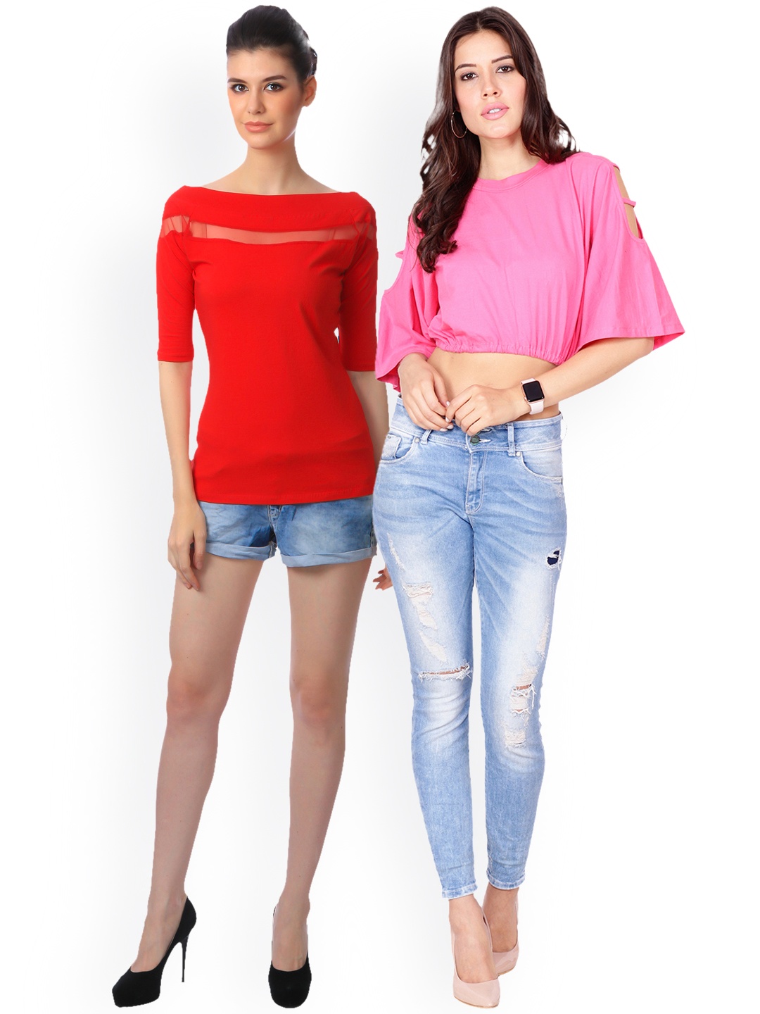 

SCORPIUS Women Pack of 2 Tops, Red