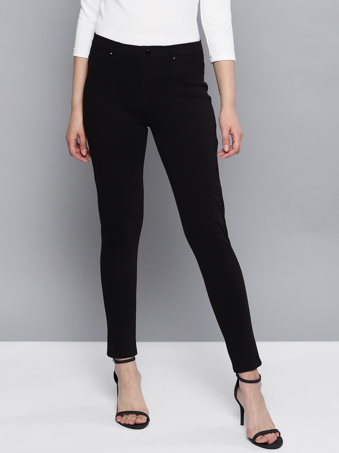 

STREET 9 Women Black Solid Treggings