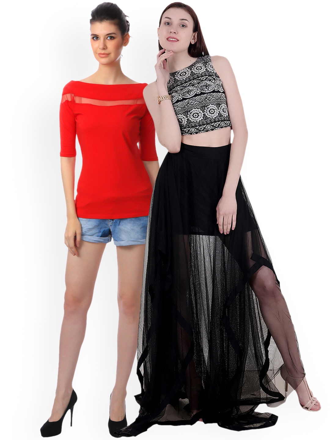 

SCORPIUS Women Pack of 2 Tops, Black