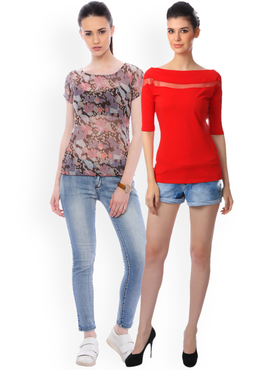 

SCORPIUS Women Pack of 2 Tops, Multi