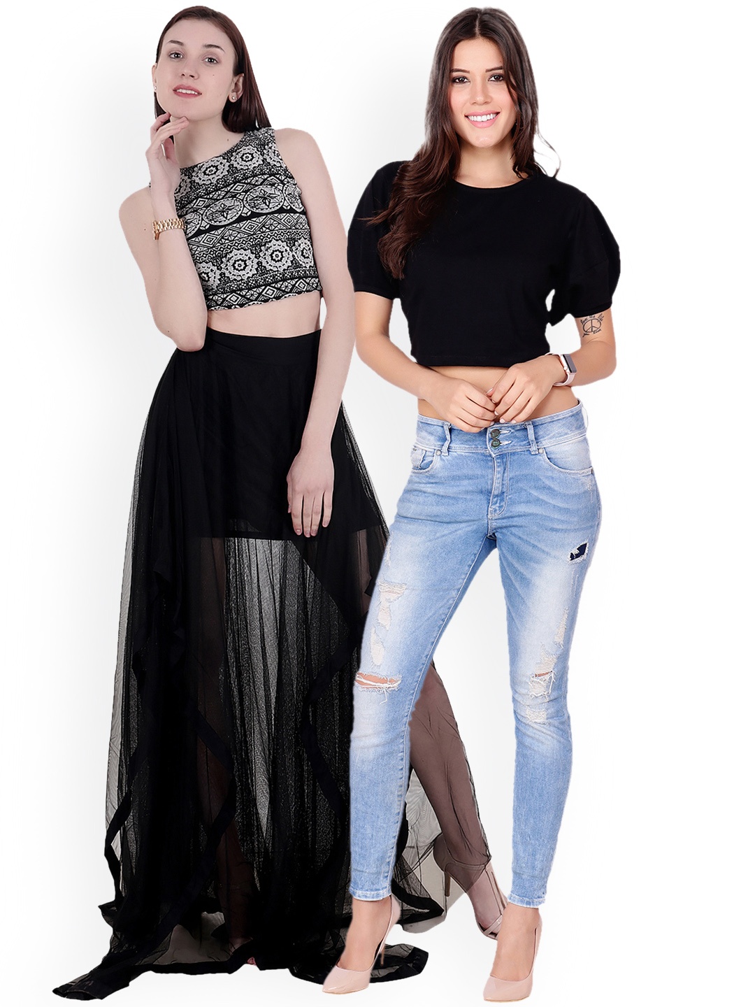 SCORPIUS Women Pack of 2 Tops, Black
