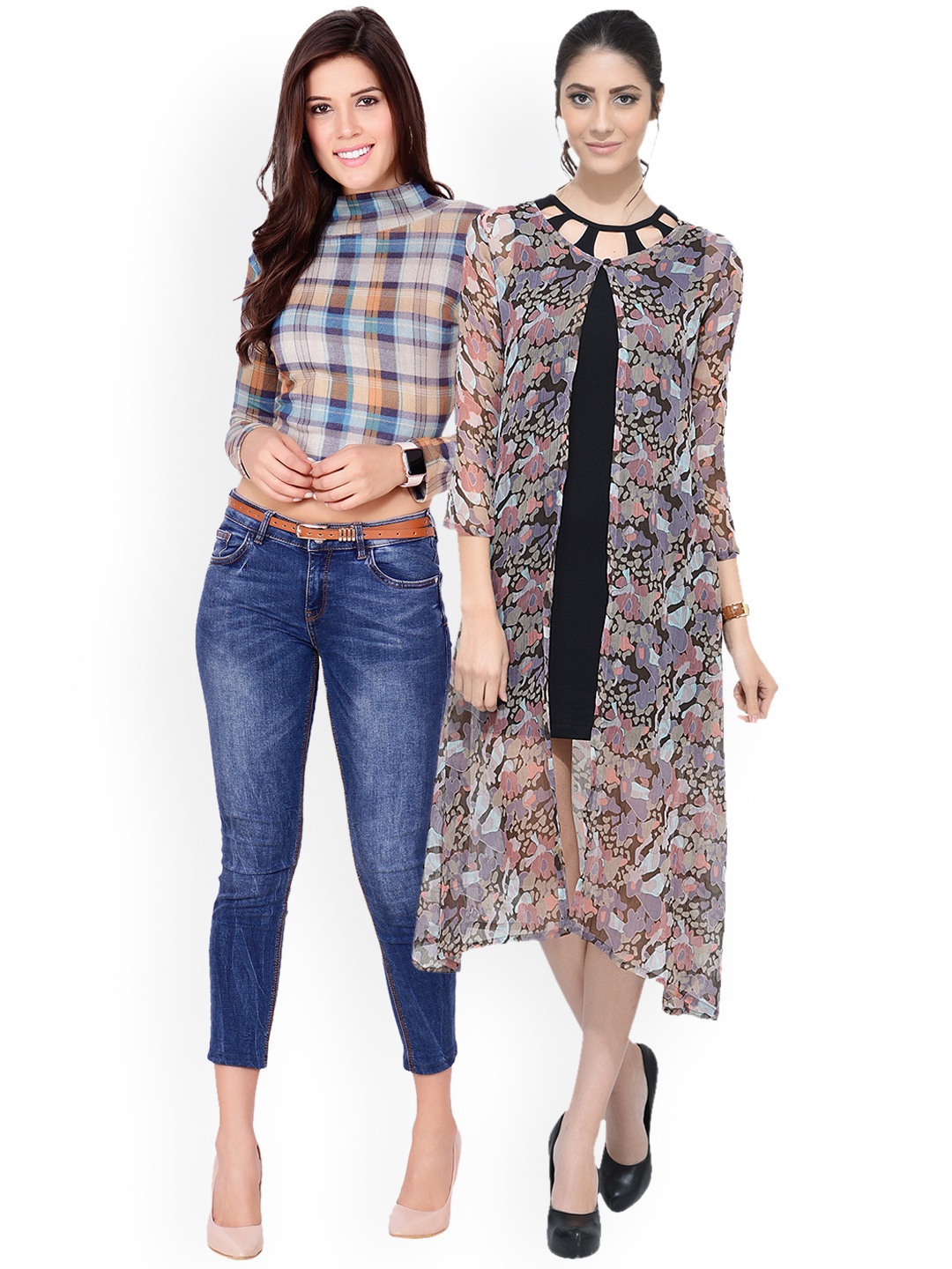 

SCORPIUS Women Multicoloured Shirt with shrug, Multi