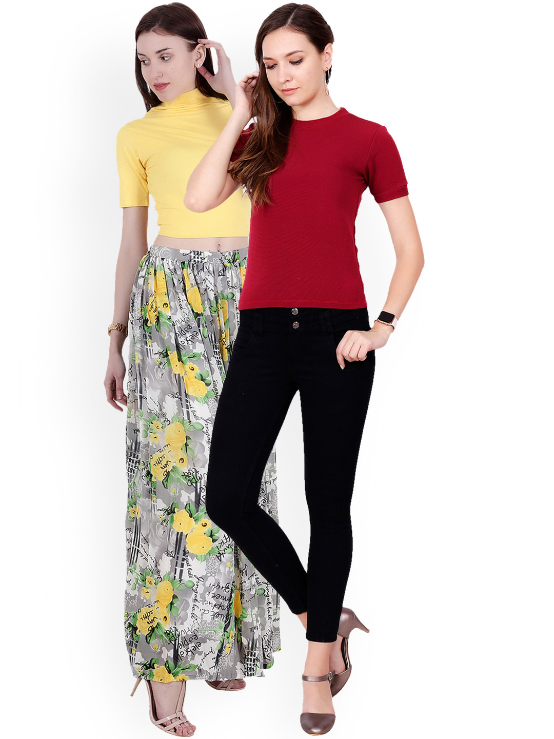 

SCORPIUS Women Pack of 2 Tops, Yellow