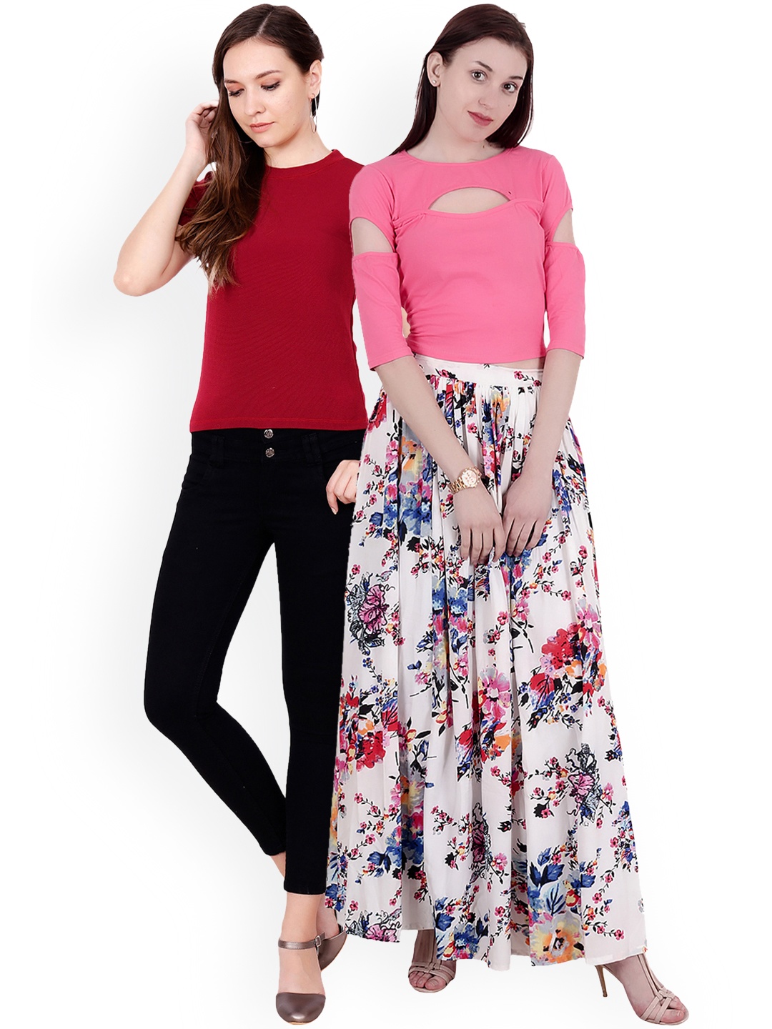 

Scorpius Women Pack of 2 Solid Tops, Pink