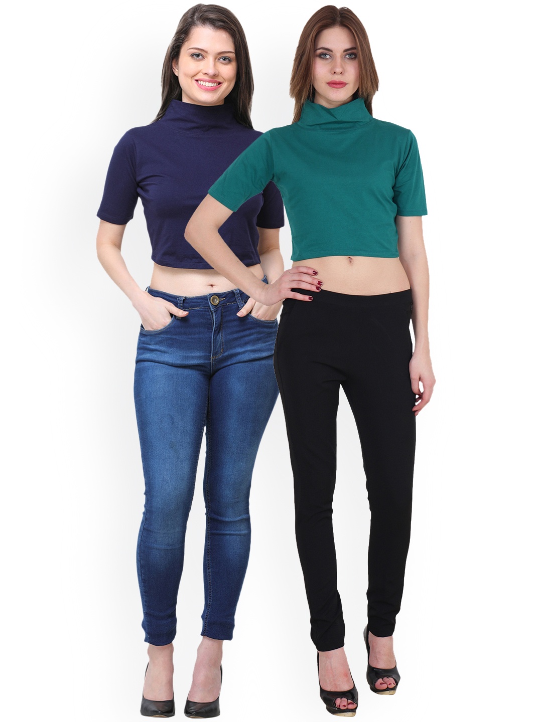 

Scorpius Women Pack of 2 Crop Tops, Teal