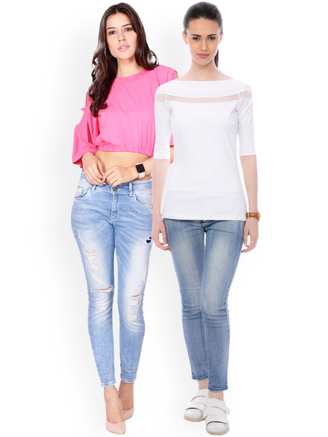 

Scorpius Women Pack of 2 Pure Cotton Tops, White