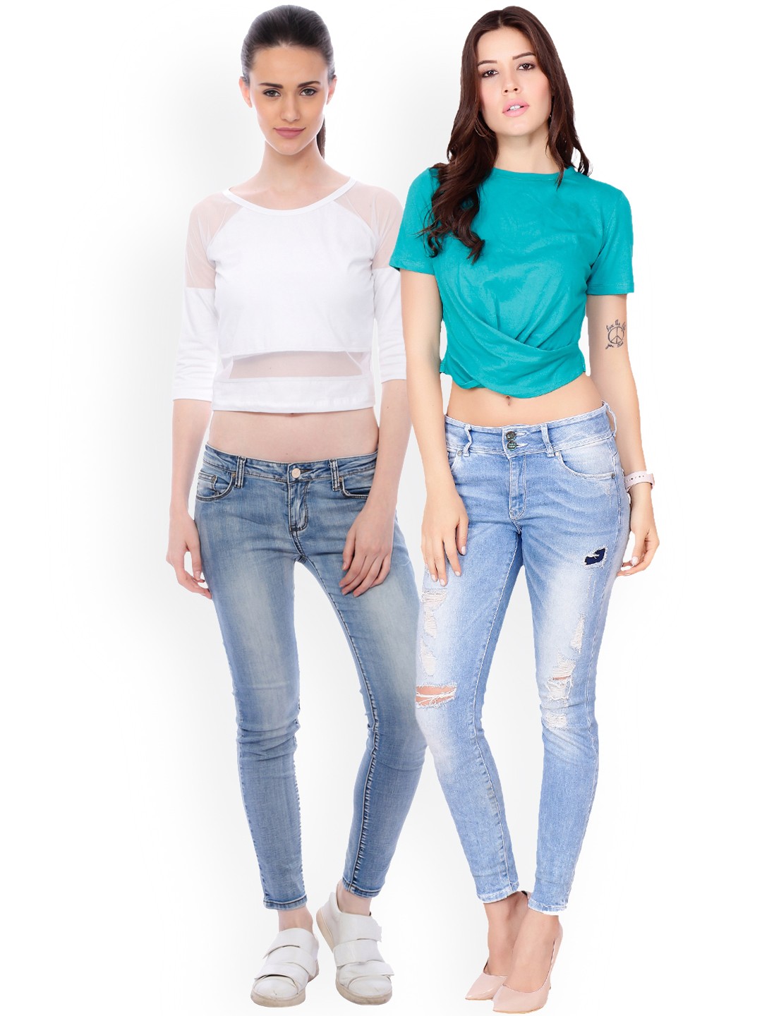 

Scorpius Women Pack of 2 Crop Tops, White