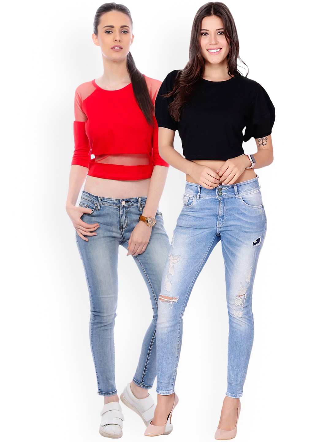 

Scorpius Women Pack of 2 Crop Tops, Black