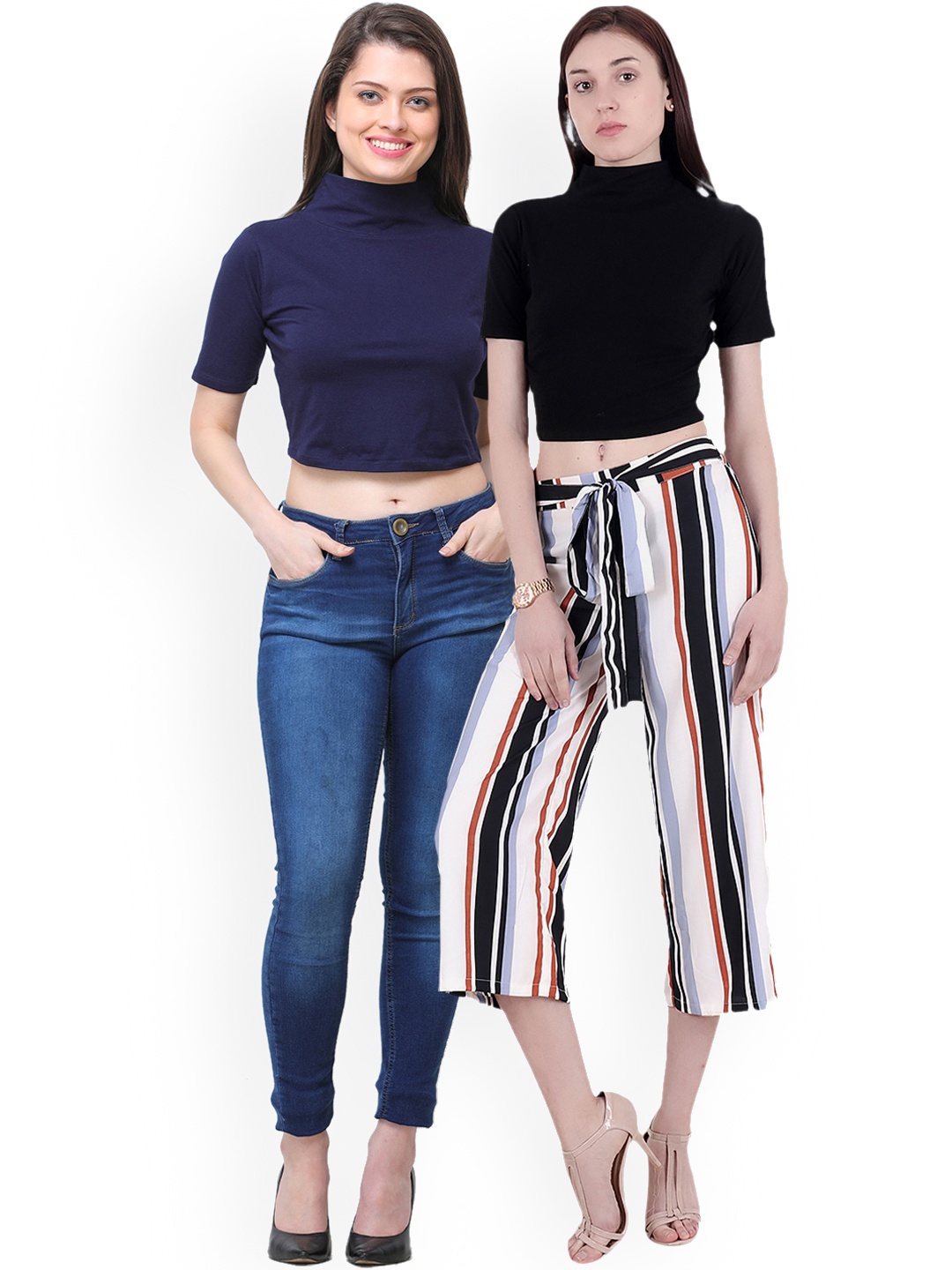 

Scorpius Women Pack of 2 Crop Tops, Black