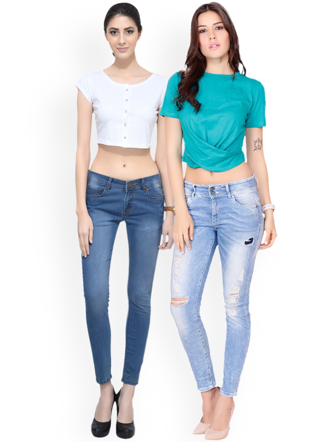 Scorpius Women Pack of 2 Crop Tops, Blue