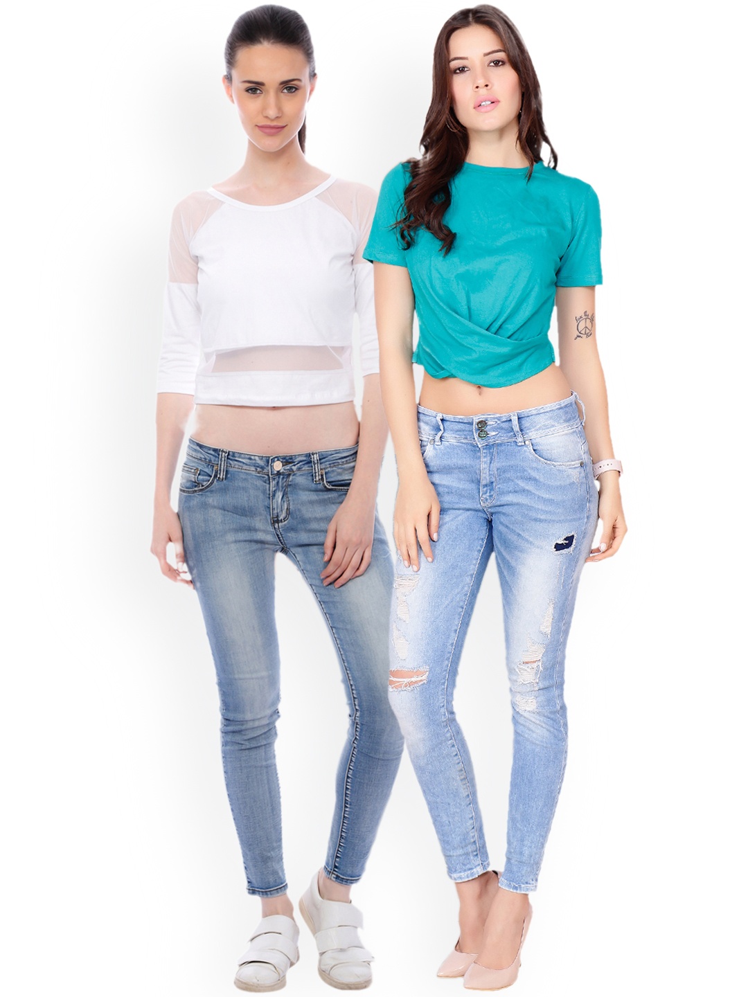 

Scorpius Women Pack of 2 Solid Crop Tops, Blue