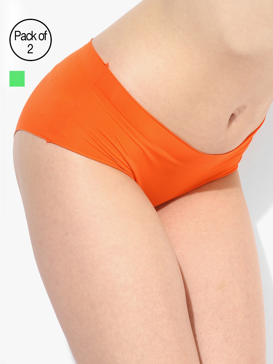 

Candyskin Women Pack of 2 Solid Seamless Briefs, Orange