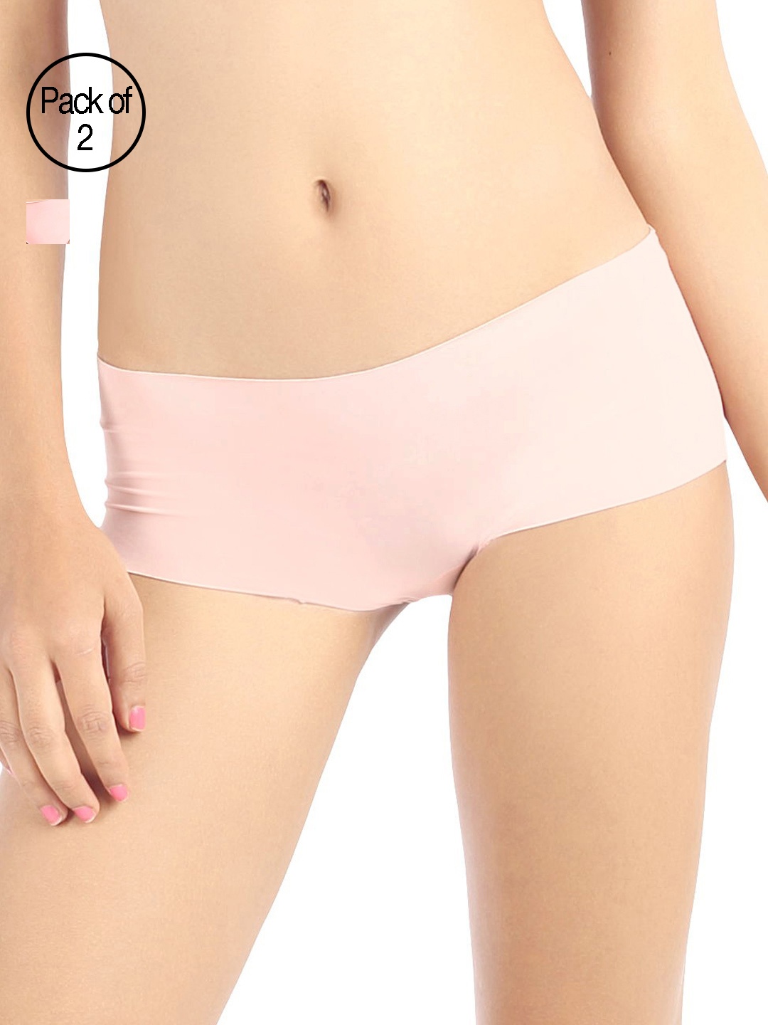 

Candyskin Women Pack of 2 Solid Seamless Briefs 2342156-1-2342140-1, Pink