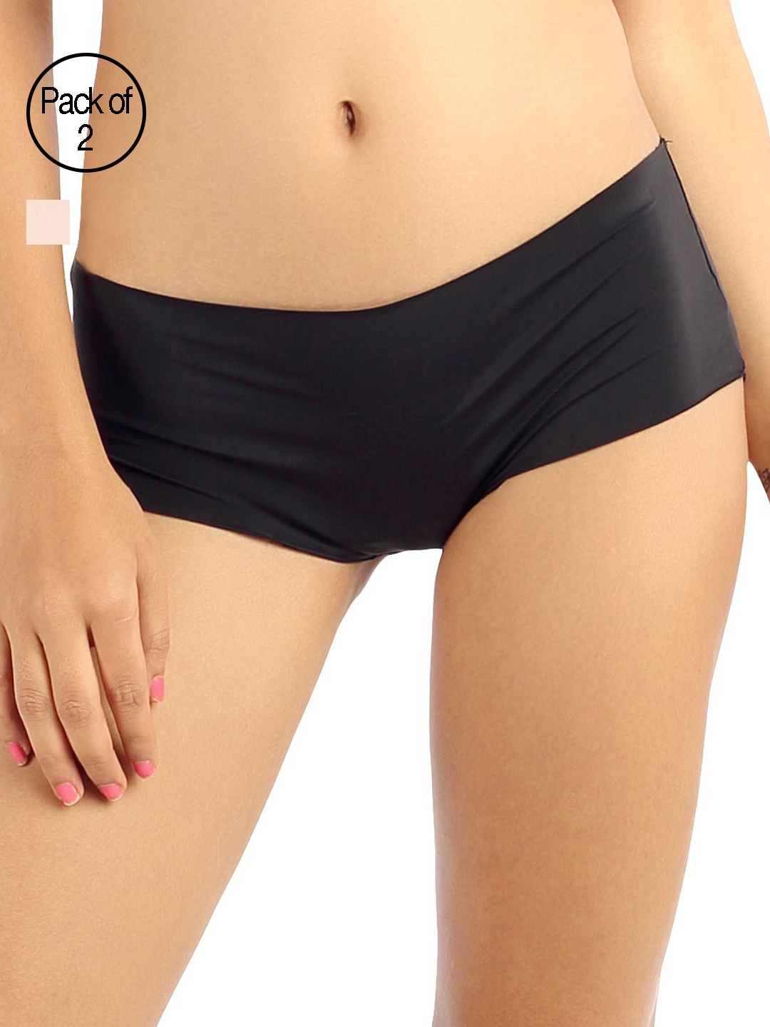 

Candyskin Women Pack of 2 Solid Briefs, Black