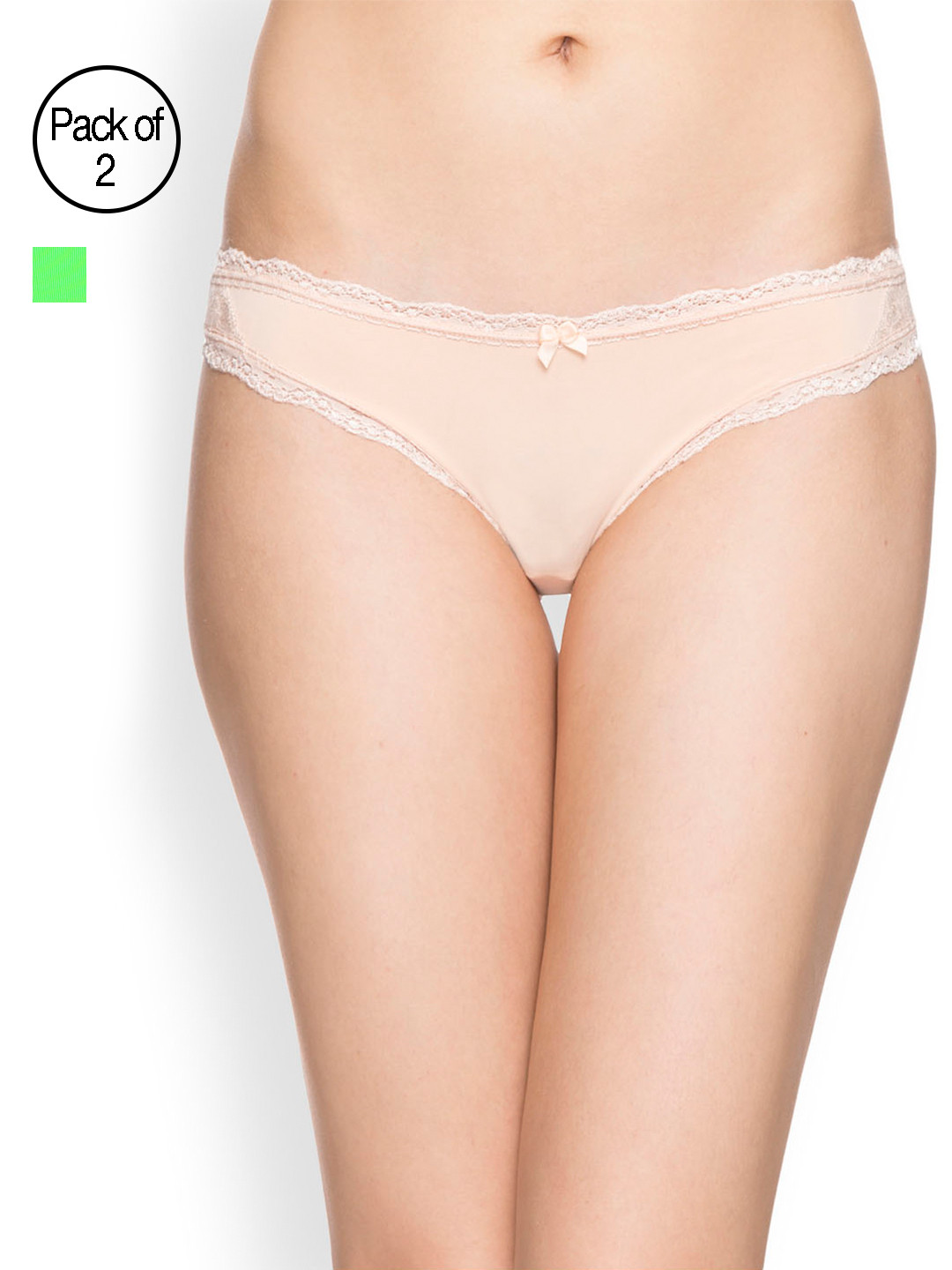 

Candyskin Women Pack of 2 Solid Briefs, Green