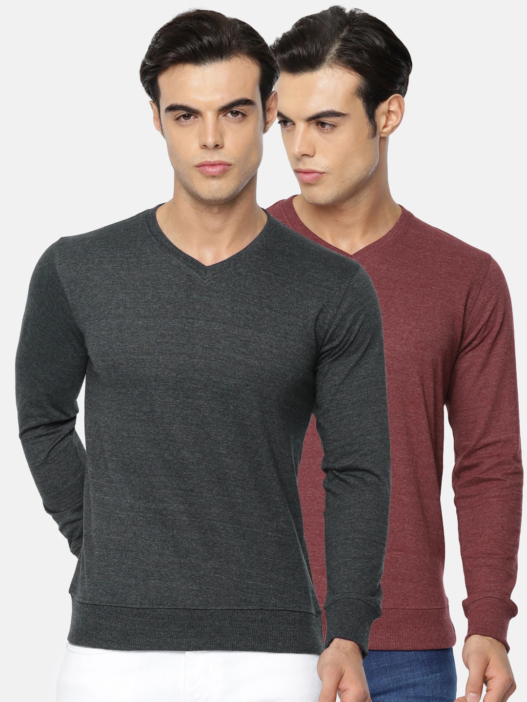 

ARISE Men Pack of 2 Solid T-shirts, Black