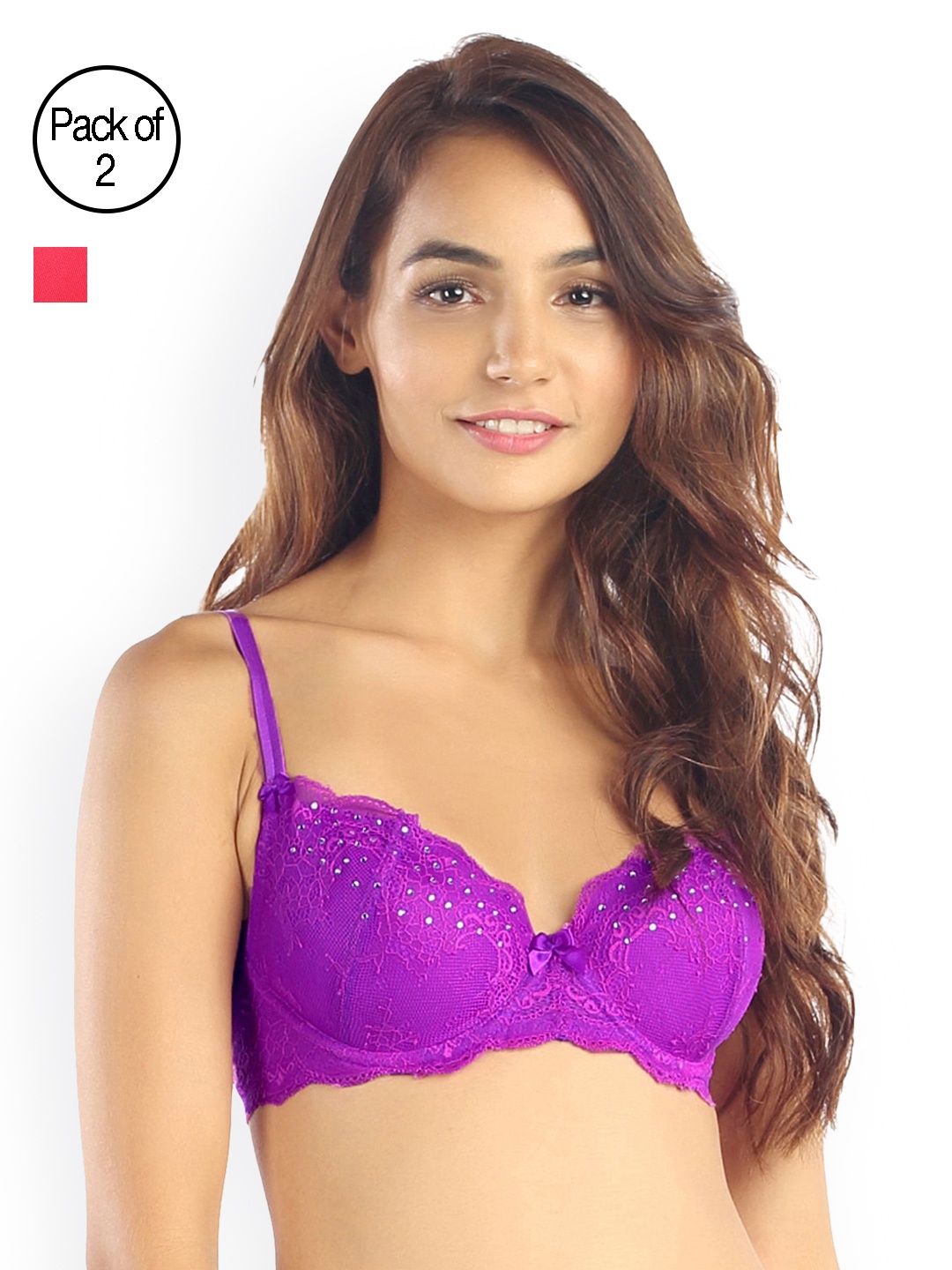 

Candyskin Lightly Padded and Demi Bra Combo CS04Purple- CS06-DY Pack of 2, Purple