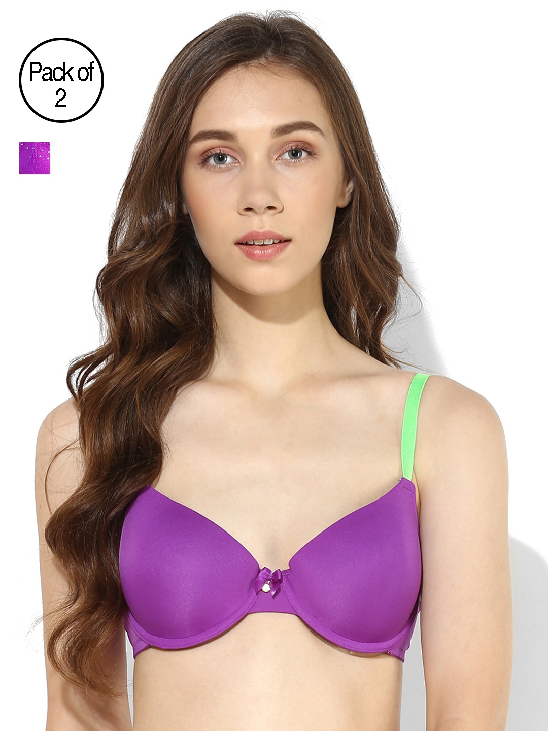 

Candyskin Lightly Padded and Demi Bra Combo CS04Purple- CS06-Purple Pack of 2