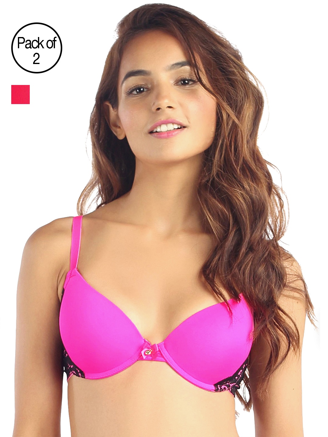 

Candyskin Heavily Padded Push up Bra Combo CS02Pink- CS01DP Pack of 2, Pink