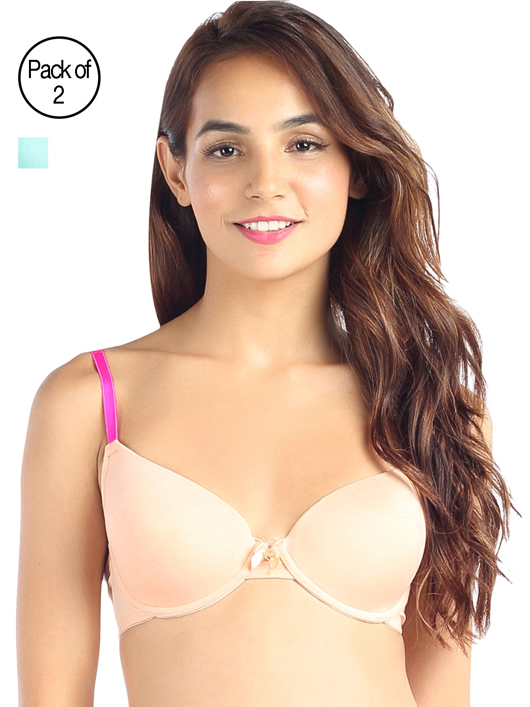 

Candyskin Heavily Padded and Demi Bra Combo CS04-9Black- CS05APink Pack of 2, Blue